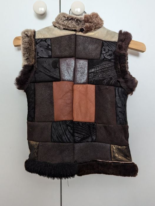 Vesta copii blana,  piele naturala, 1-2 ani, 86-92-98