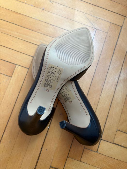 Pantofi stiletto piele naturală, mărimea 38, H&M