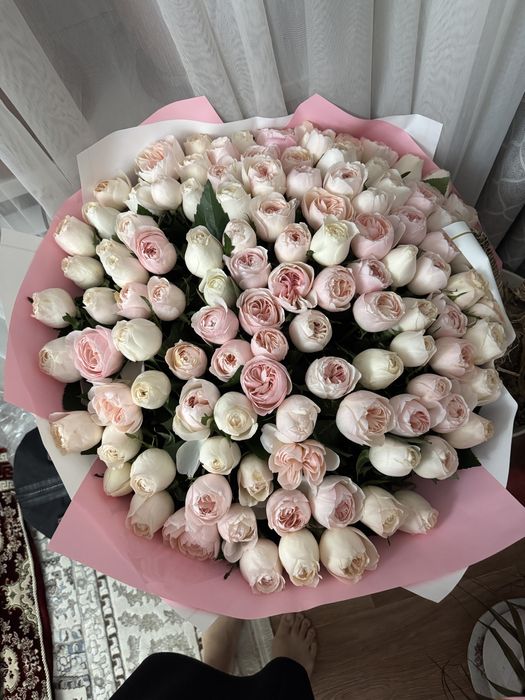 Свежые цветы 125 шт пионовидные розы