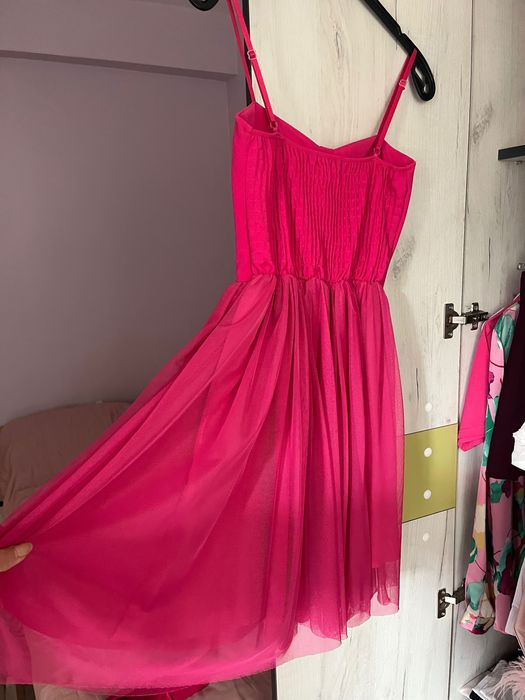 Рокля XS + чанта цвят фуксия