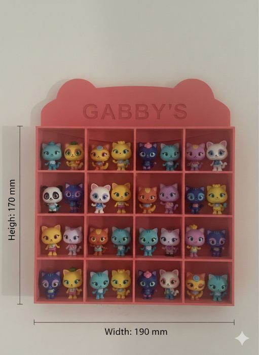 Suport Perete Figurine Gabby's Dollhouse – 16 Compartimente