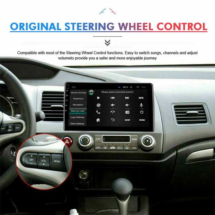 Навигация Двоен дин Мултимедия за Honda Civic Android Хонда Civic 10"