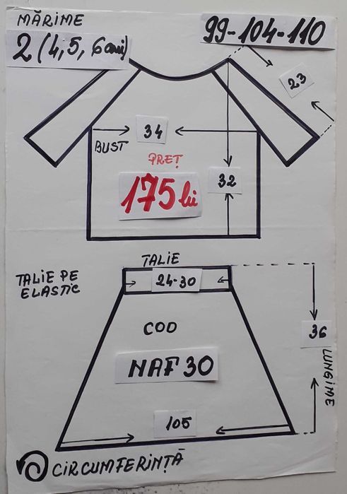Costum popular pentru copii 3-4-5 -6 ani 175 lei
