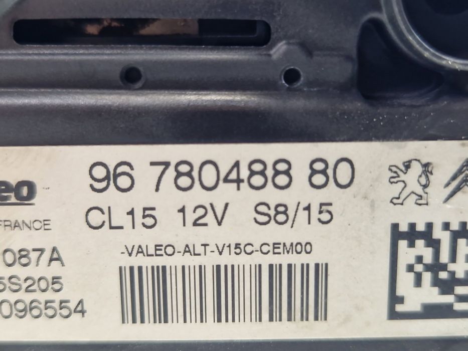 Alternator PEUGEOT 508 [Fabr 2010-2018] 9678048880 1.6 HDi 9HP 68KW /