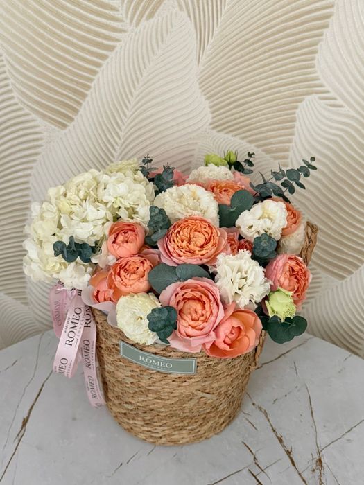 Корзина цветов 13к тг