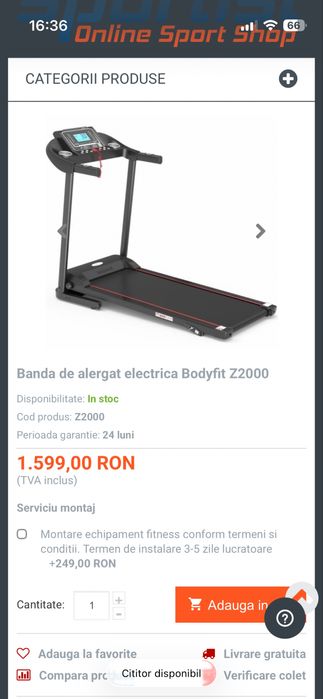 Banda alergat Bodyfit Z2000 aproape noua