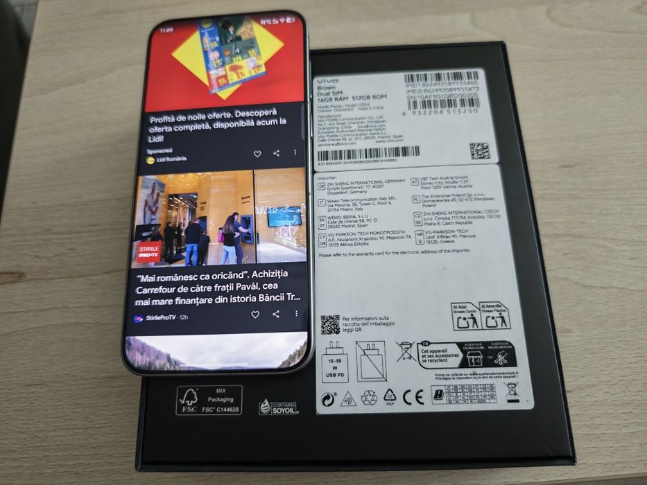 vivo x300 pro model EU 28 cicluri baterie