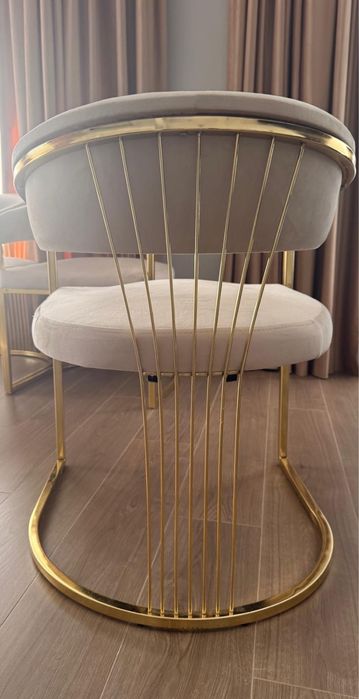 Scaune dining auriu / crem