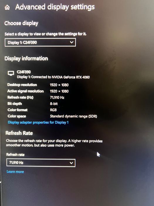 Vand monitor Samsung 72hz,curbat,full hd ,24inch,ca nou