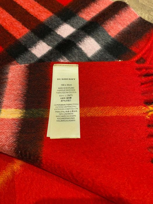 ОРИГИНАЛЕН BURBERRY Parade Red Check, кашмирен шал