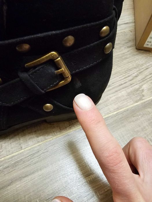 Дамски ниски черни боти велур 36 номер