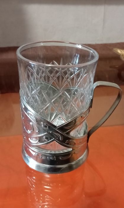 Милхёровый Чайный набор с подстаканниками.