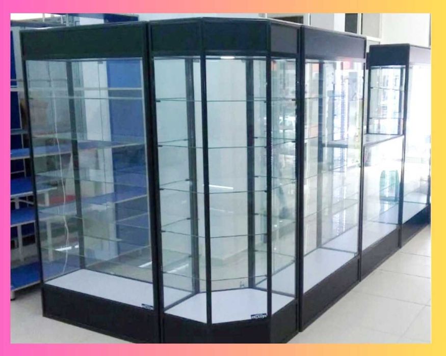 Прилавок витрина, стеклянная, metal oynaly vitrina va prilavkalar
