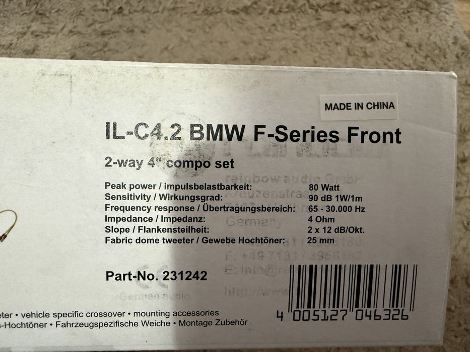 Set boxe față + tweetere + filtre BMW seria F