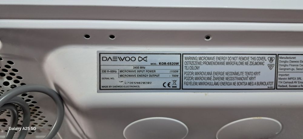 Cuptor microunde Daewoo