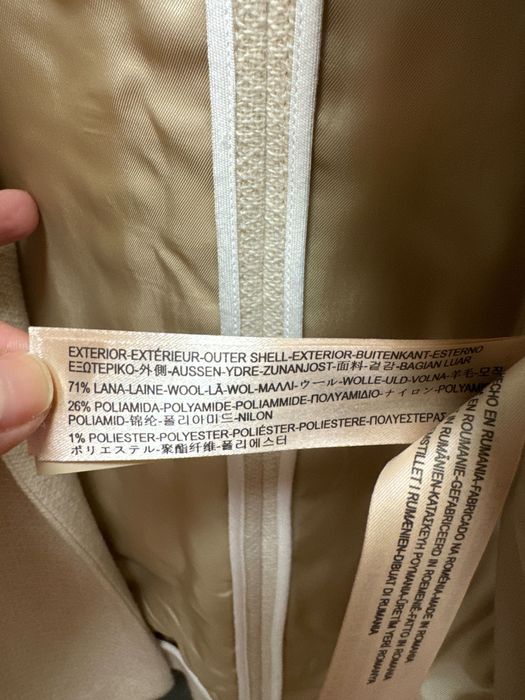 Palton damă crem - bej, mărimea S, Massimo Dutti