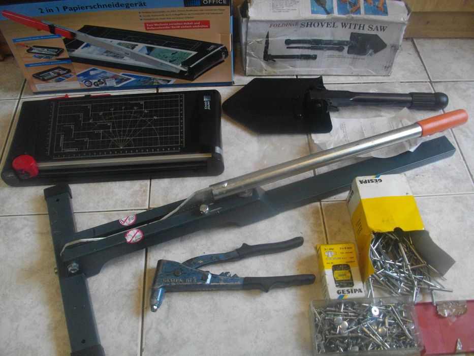 Немски Лопата сгъваема Нитачка GESIPA NTX попнитове  Резачка Хартия А4