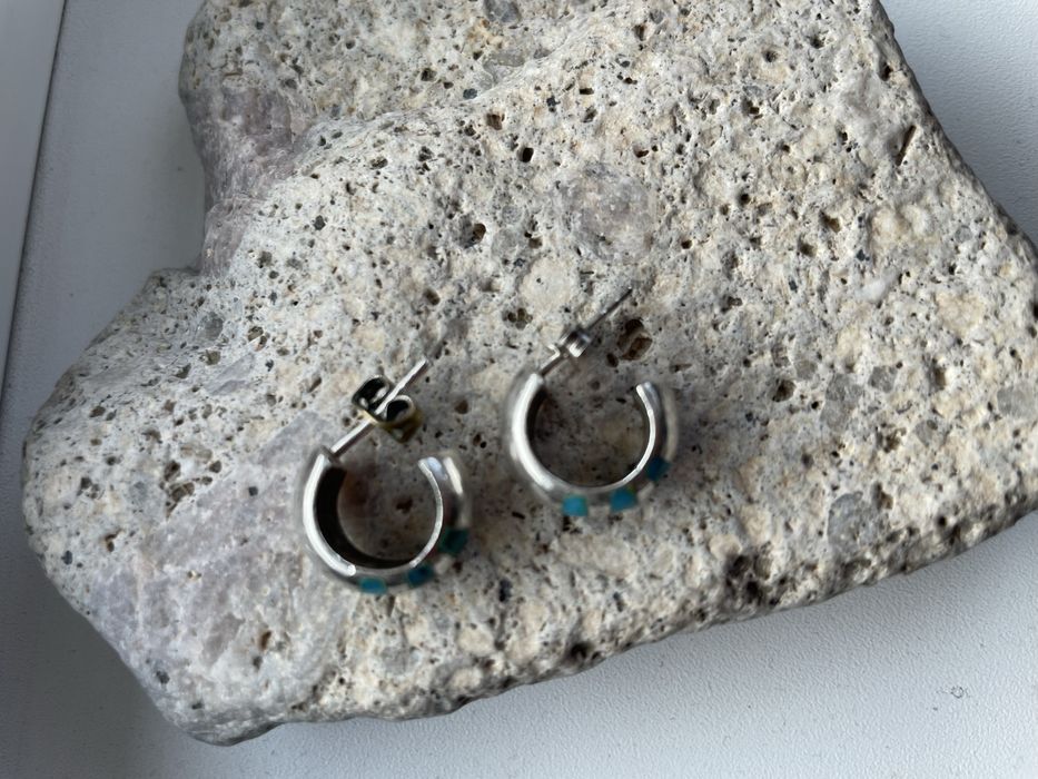Сребърни обеци с тюркоаз