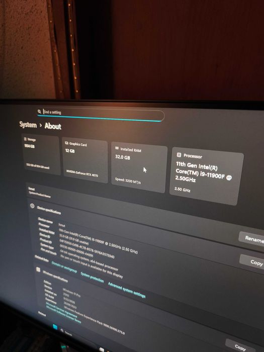 PC Gaming RTX 4070 i9 11900f 32gb DDR4