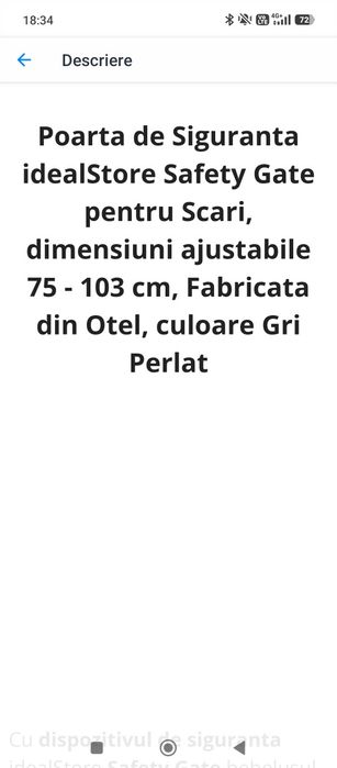 Poartă de siguranță pentru scări