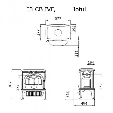 Чугунена печка Jotul F3  на дърва