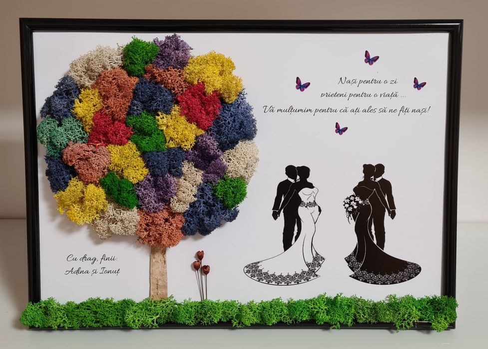 Tablou cu licheni nasi/ scoala/ handmade