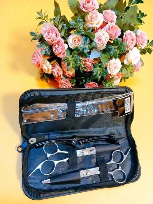 Set foarfece profesionale cu accesorii si husa