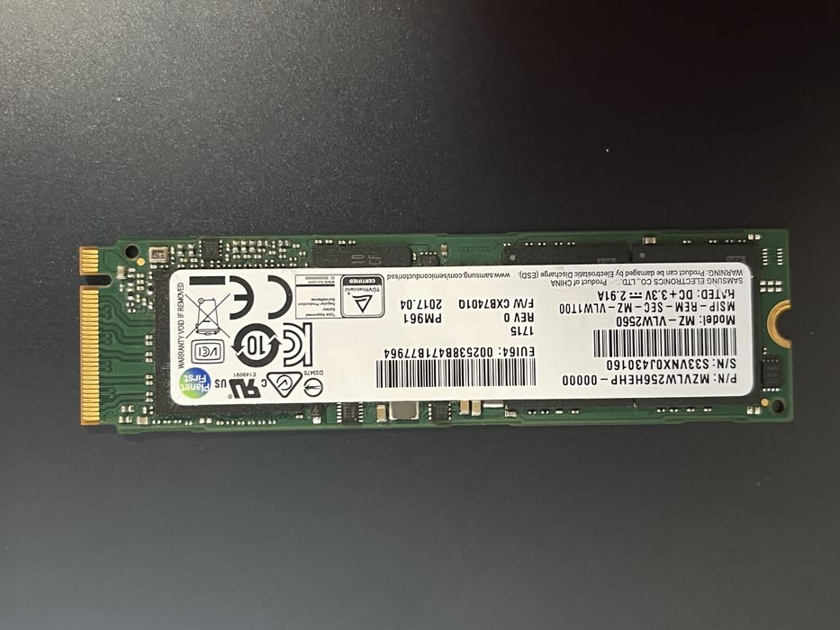 SSD NVME PCIE Sata 3 M.2 Samsung 256 Gb