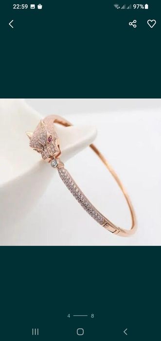 Серебро браслет Пантера