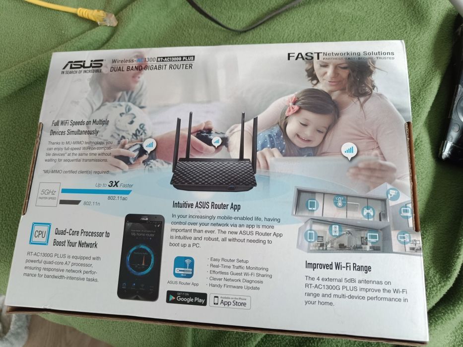 Router asus wifi 4 antene puternic 2 benzi 2.4g si 5 g