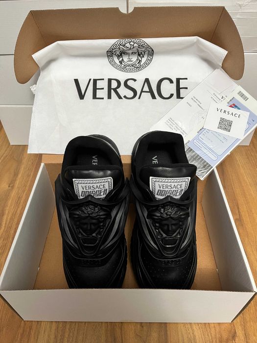 =>OFERTĂ DE IEPURAȘ<= Adidasi~sneakers high-top barbati Versace Odissea Black (dust bag + papers incluse/Livrare cu verificare)