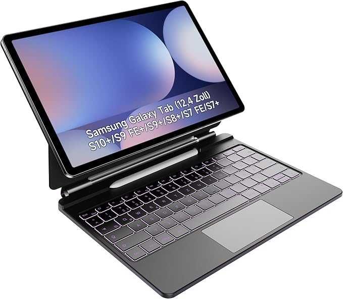 Husă cu tastatură pt. Samsung GalaxyTabS10+/S9 FE+/S9...S7+ (12,4 inci