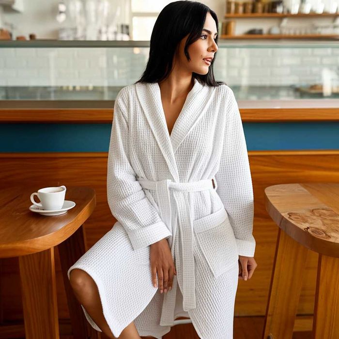 Халат банный из вафельной ткани