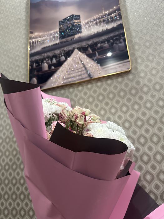 Букет хризонтема с розой