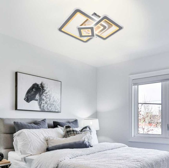 Led полилей Hydrangea с дистанционно управление, 160 W, бял, акрил