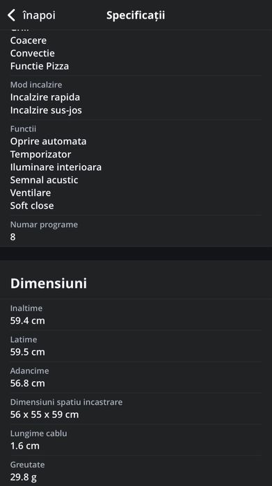 Cuptor incorporabil Electrolux  EOA3450AOX, electric, 72 l
