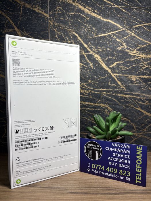Iphone 17 Pro Max/256 GB/Garantie 2Ani Centrul de Telefoane/Rate