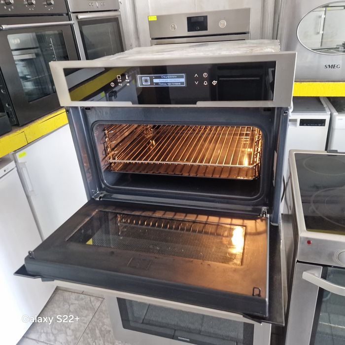 Компактна фурна и микровълнова за вграждане AEG