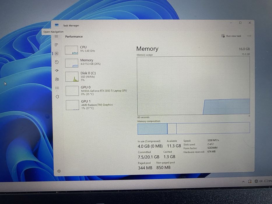 Laptop HP Victus 15 Ryzen 7 5800H RTX 3050Ti 16GB 1TB SSD
