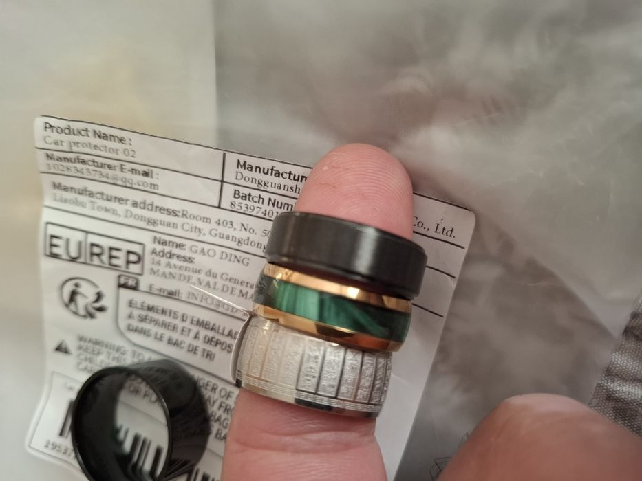 2 inele inox ,2 inele titan