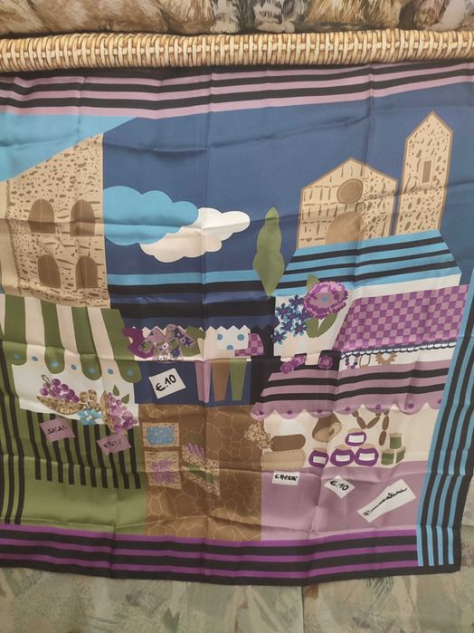 копринен шал Италия braccialini roccobarocco нов копринен шал пикасо