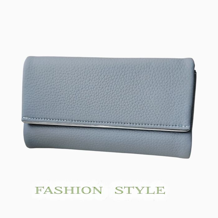 Дамски портфейл в син цвят и бордо