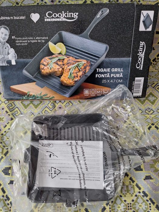 Tigaie grill Cooking by Heinner, fonta pura - inductie, noua