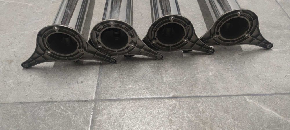 Promotie! Set de 4 Picioare metalice cromate, pentru masa sau birou