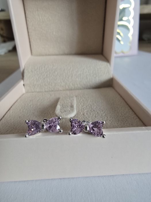 Cercei argint S925 fundite roz