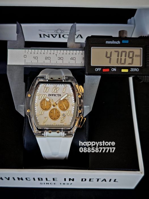INVICTA Ghost white/gold 47 mm, Инвикта нов ръчен часовник
