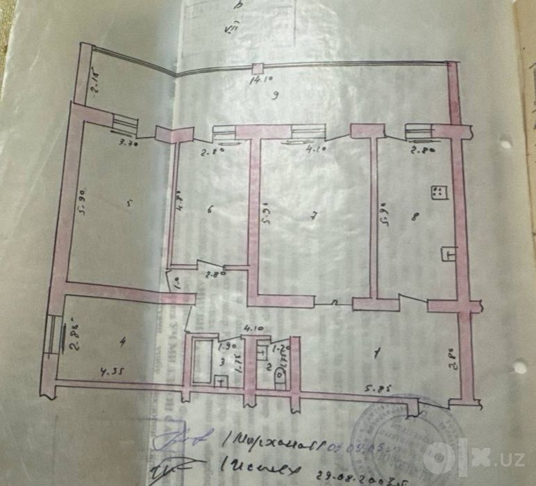 Юнусабад 2 Спец.план 4/7/7 лифт, кирпич 147м² Чистая