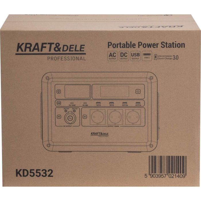 Statie de alimentare portabila, lanterna incorporata, 230V, 1152Wh /