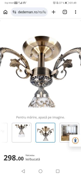 Lustra Candelabru superba nichelata cu Design Retro Vintage Elegant