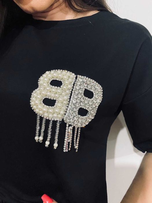 Спортно официален екип на BALENCIAGA черен и бял от две части